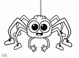 Spider Coloring Pages Halloween Cute Printable Kids Ghost Girl Iron Fly Guy Minecraft Print Spiders Color Scary Big Eyes Birthday sketch template