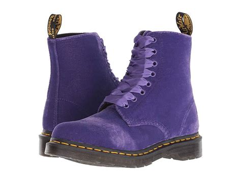 dr martens  pascal velvet dusty violet velvet boots  purple save  lyst