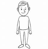 Drawing Man Draw Person Easy Standing Kids Coloring Step Drawings Paintingvalley sketch template