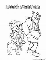 Christmas Coloring Shrek Pages Snowman Printable Color sketch template