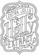 Coloring Pages Christmas Jolly Embroidery Choose Board Holly Extract sketch template