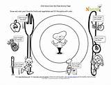 Plate Food Color Drawing Chef Solus Kids Printables Sheet Coloring Activity Printable Foods Drawings Nutrition Rainbow sketch template
