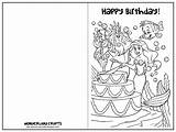 Birthday Cards Card Coloring Printable Happy Folding Templates Kids Template Color Wonderland Pages Crafts Adults Printables Greeting Princess Kittybabylove Visit sketch template
