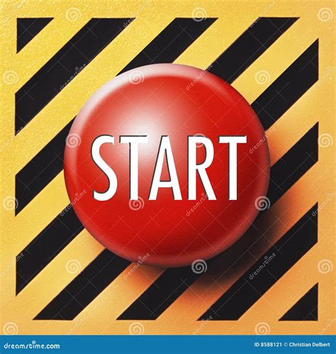 start button stock image image  press orange button