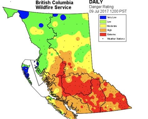 bc fire maps glow red bc news castanetnet