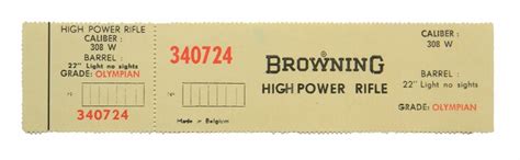 browning belgium olympian  win   light barrel  sights factory original box label
