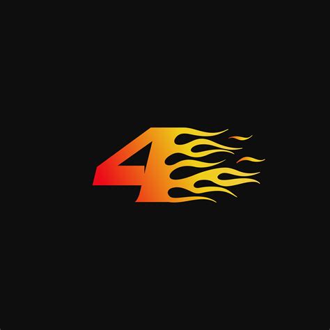 number  burning flame logo design template  vector art  vecteezy