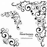 Floral Filigree Corners Border 123freevectors Easy Vectorified sketch template