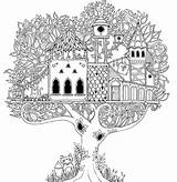 Coloring Pages Adult Basford Johanna Tree Enchanted Forest Printable Books Book Para Adults Garden Colouring Artist Kids Flower Colorear Voor sketch template