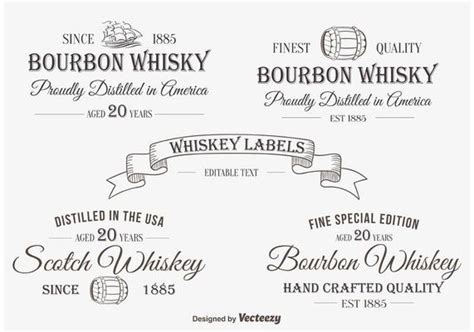 whiskey labels vector art icons  graphics