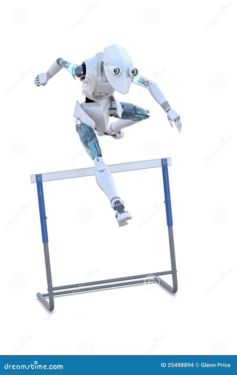 robot jumping hurdle stock illustration illustration  intelligence