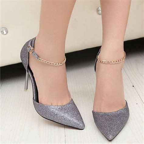 hot ankle chain high heels   edgy  metal chain link ankle strap offers  trendy
