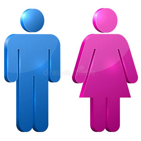 3d illustration of male and female signs stock illustration