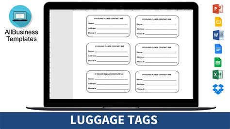 printable luggage tags templates  allbusinesstemplatescom