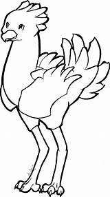 Chocobo Lineart sketch template