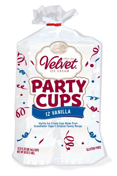Novelty Vanilla Party Cups Velvet Ice Cream