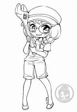 Yampuff Coloring Chibi Pages Chibis Girl Wrench Stuff Commission Afkomstig Van sketch template