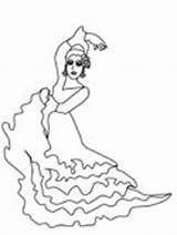 Coloring Flamenco Dancer Pages Ballet Dancing Ws sketch template