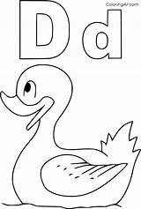 Letter Coloring Pages Duck sketch template