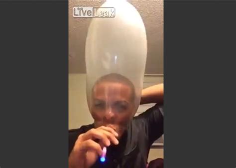 This Dude Stretched A Condom Over His Head And Hotboxed It And It Goes