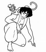Aladdin Disney Coloring Clipart Pages Printable sketch template