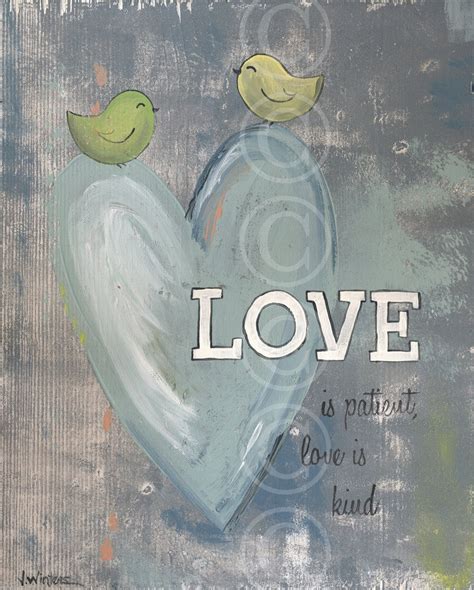 Christian Art Love Is Patient Love Is Kind Word Art Print