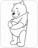 Pooh Winnie Coloring Disneyclips Pages Hungry sketch template