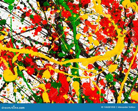 splashes  red  black  green  yellow paint stock photo image  creation stain