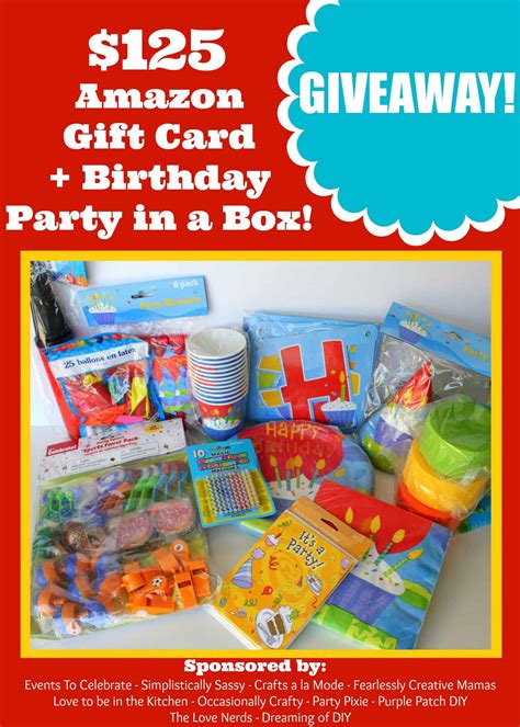 amazon gift card birthday party   box giveaway love