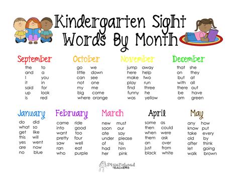 kindergarten sight word  kindergarten