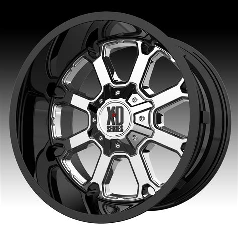 kmc xd series xd buck  gloss black chrome custom wheels rims xd