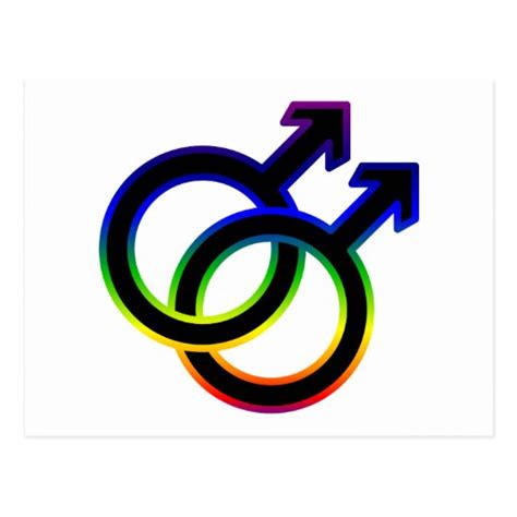 symbole homosexuel masculin d arc en ciel carte postale zazzle