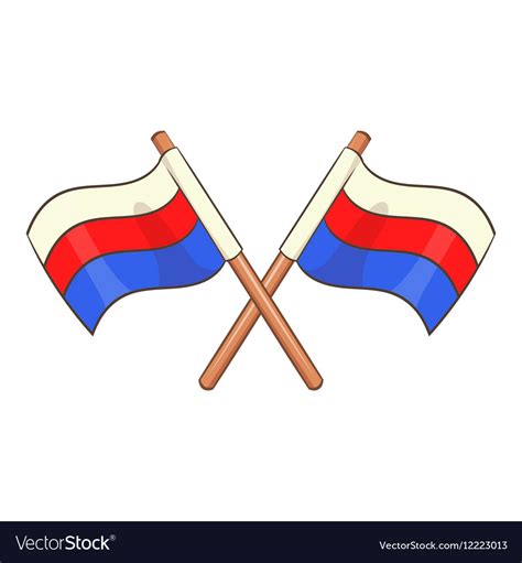 russian national flags icon cartoon style vector image
