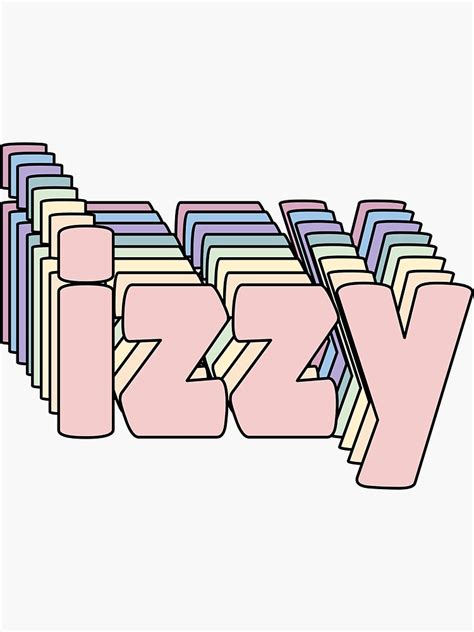 izzy name sticker for sale by ashleymanheim redbubble