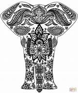 Zentangle Coloring Elephant Pages Easy Printable Adults Print Color Puzzle Crafts Drawing Totally Paper Categories sketch template