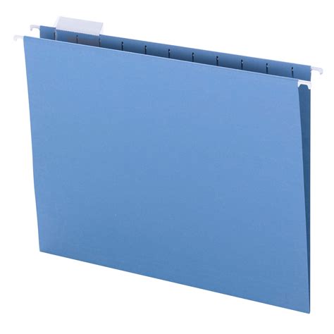 smead colored hanging folders  cut blue   box letter