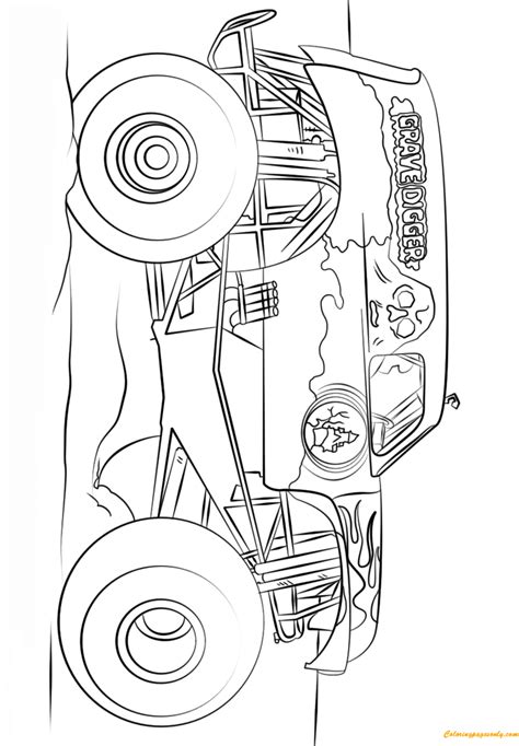 big grave digger monster truck coloring pages monster truck coloring