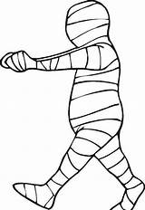 Mummy Halloween Coloring Clip Pages sketch template