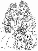 Coloring Girly Pages Printable Barbie Girls Popular sketch template