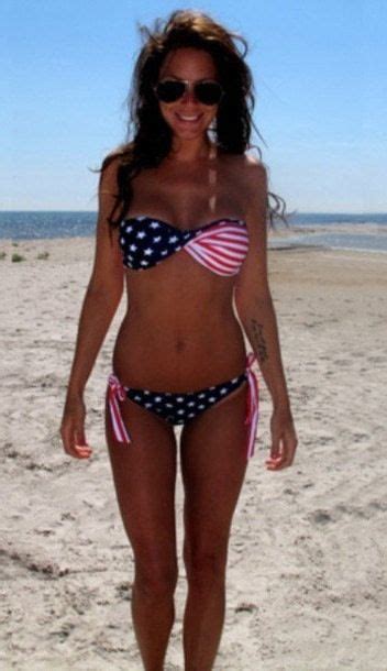 hot sexy bandeau padded twisted usa flag american stars stripes bikini