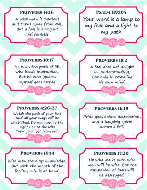 blogging pastors wife  printable verse cards  wisdom