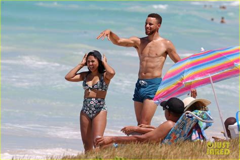 shirtless stephen curry hits the beach with wife ayesha photo 3918194 ayesha curry bikini