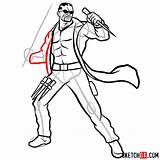 Blade Drawing Marvel Draw Comics Step Sketchok Drawings Easy Paintingvalley Superheroes sketch template