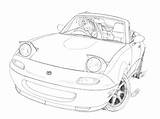 Mazda Mx5 Mk1 Miata Druku Kolorowanka Malowankę Wydrukuj Roadster Drukowanka sketch template