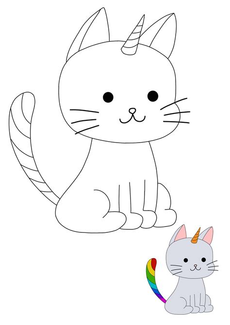 easy cute unicorn cat coloring pages   coloring sheets