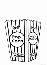 Popcorn Coloring Printable Pages Box Clipart Clipartmag Drawing sketch template