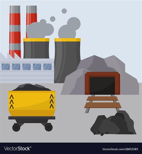 coal miningindustrial facilities  spoil tip vector image