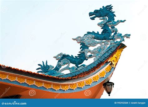 dragon   architectural detail   temple  asia stock photo
