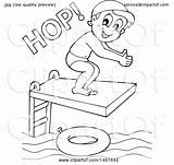 Diving Board Hopping Clipart Boy Illustration Visekart Royalty Clip Vector 2021 sketch template