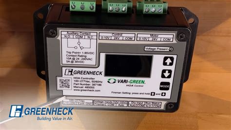 greenheck vari green hoa control transformer wiring youtube